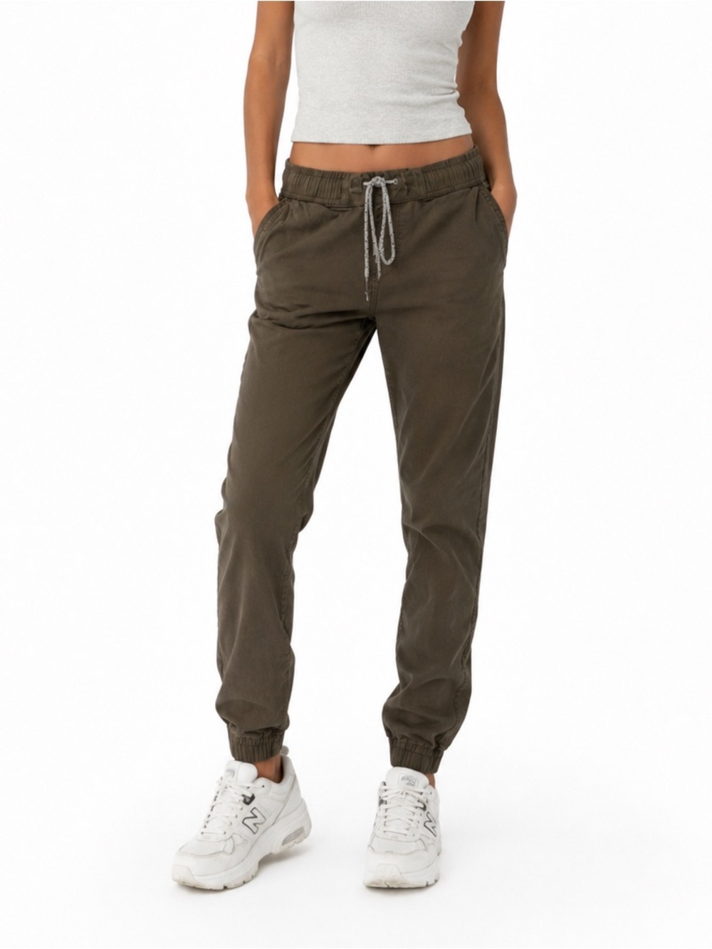 Roots Olive Green Drawstring Jogger Pants